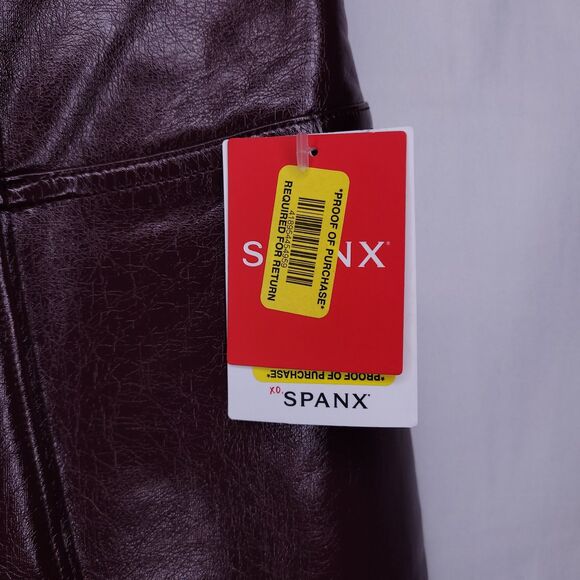 Spanx Faux Leather Leggings Medium Ruby Patent Shiny 20301R - Picture 4 of 16